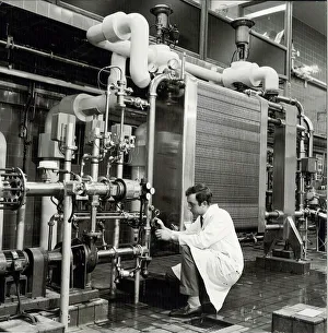 Brewing Prints: Ansells Brewery. A routine sample of beer for analysis being taken from