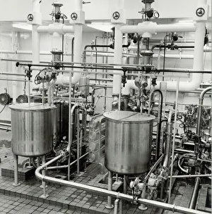 Ansells Brewery. A view of the fully automatic pasteurisers in the process room