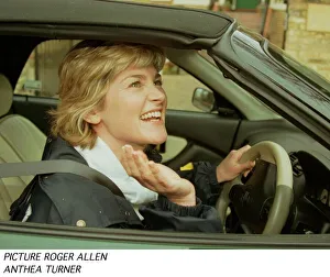 Anthea Turner TV presenter outside her home in Twickenham south west London after being