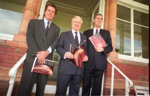 Anthony Wreford Colin Ingleby Mackenzie and Roger Knight L TO R in the Men Only Lords