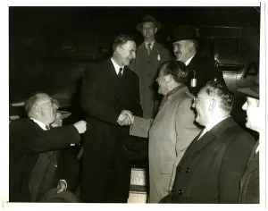 Meeting Prints: Anti-Partition girdle around the World. Eamon De Valera and Frank Aiken in America 1948