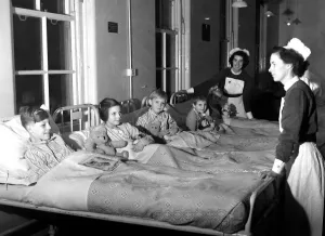 Nurses Prints: Apendicitics - Five children of the Woodward family have their appendics removed