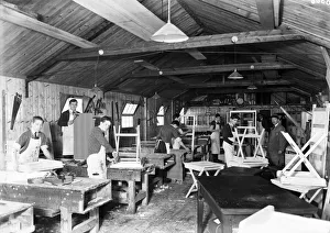 Carpenter Prints: Apprentices working in the Padcroft carpentry shop in Yiewsley 1933