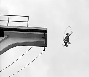 Stuntman Prints: The Aquamanic show 8th July 1953. One of the stunt divers appearing at the Scarborough