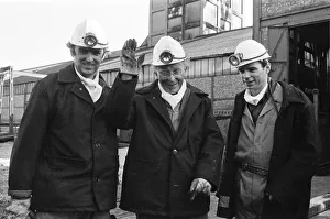 01325 Prints: The Archbishop of Canterbury Donald Coggan visits Betteshanger Colliery, Kent