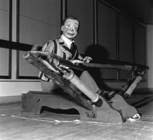 Archie Andrews 1958 ventriloquists dummy on rowing machine