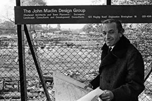 Architect John Madin at the site of the new BBC headquarters in Pebble Mill Lane
