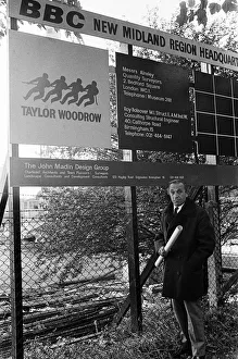 Architect John Madin at the site of the new BBC headquarters in Pebble Mill Lane