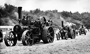 Into the arena come some of the mighty steam giants at the steam traction engine rally