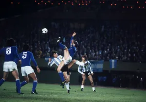 Argentina v Italy World Cup 1978 football Bettega Italy, high kick