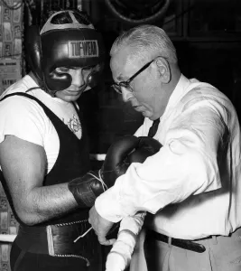 Argentine heavyweight boxer Alex Miteff training at Tobys Gym, today