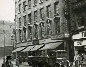 Argyle Street Glasgow April 1948 Boots chemists flags