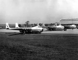 The Armstrong Whitworth Argosy freightercoach aircraft which has a fare-cutting airbus