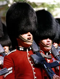 Sentry Prints: Army Regiments Grenadier Guardsmen return back to barracks after receiving new colours