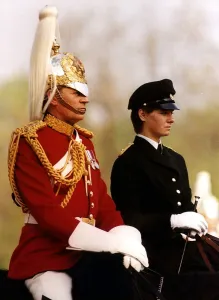 Army Regiments Household Cavalry mounted for their annual inspection in Hyde Park London