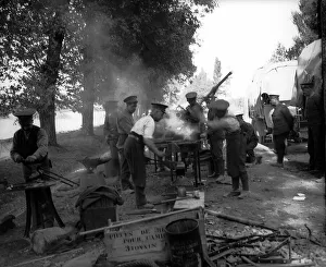 Army Service Corps working in France Working Forge Oct 1914 during World War One