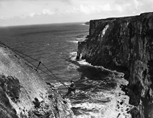 Cliffs Prints: Army training in the scaling of sea cliffs somewhere in the South West of England