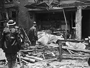 ARP rescue members seen here searching a shop in Bridlington damage by blast in a