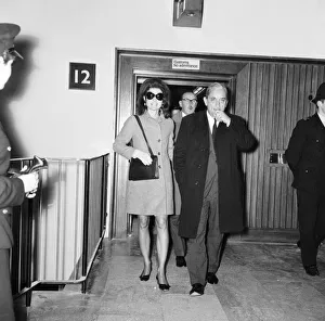 00489 Prints: Arrival of Greek shipping tycoon Aristotle Onassis and his wife Jacqueline Onassis