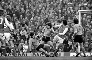 Arsenal 2 v. Derby County 0. Division 1 football January 1980 LF01-05-053