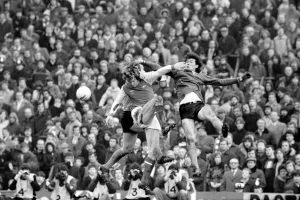 Arsenal 2 v. Derby County 0. Division 1 football January 1980 LF01-05-058