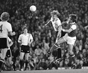 Header Prints: Arsenal attacks the Manchester United goal at Highbury August 1977