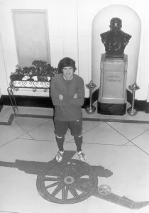 Arsenal captain Pat Rice celebrating his testimonial year in 1978