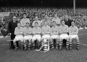 Arsenal football team line up for a team photograph with the FA Cup May 1950 Back