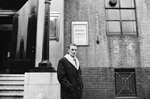 Arsenal inside forward George Eastham stands outside his club