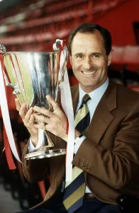 Arsenal Manager George Graham with European cup winners cup trophy May 1994