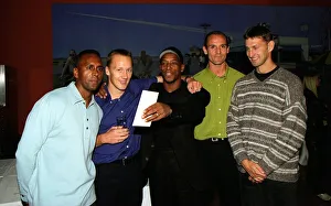 Arsenal striker Ian Wright at his party to celebrate breaking Cliff Bastin