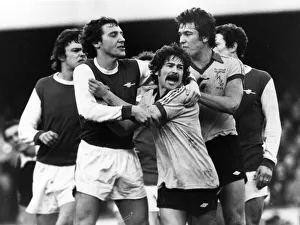 Angry Prints: Arsenal v Sunderland league match at Highbury February 1977