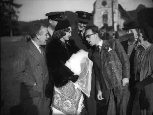 Occupation C Prints: Arthur Askey and Jack Payne at christening of Richard Murdocks baby
