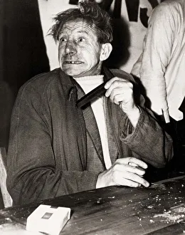 Arthur Holden 44 who came last in a cider drinking competition in Portishead Somerset