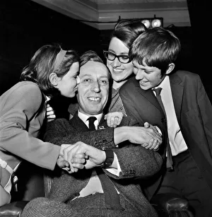 Arthur Latham celebrates his narrow victory at Porchester Hall Queensway last night in