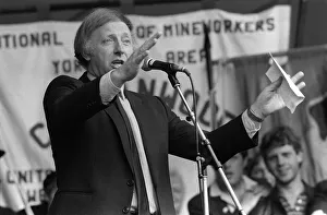 Strike Prints: Arthur Scargill NUM talks to miners in rally in London 1984