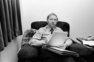 Images Dated 19th November 1980: Arthur Scargill working at home near Barnsley, Yorkshire. 19th November 1980