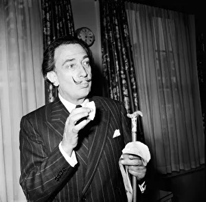 Artist Salvador Dali who recently arrived in the UK, to promote his authorised biography