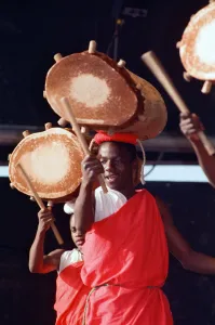 Artists performing at WOMAD festival at Rivermead in Reading, Berkshire, 18th July 1992