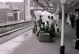 Asian immigrant family seen at Bishops Stortford Station