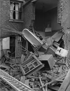 Law And Order Prints: Aston, Birmingham, damaged to the living quarters of thePolice Station following a raid