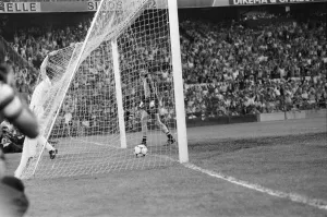 Ball Prints: Aston Villa 1-0 Bayern Munich, European Cup Final match at the De Kuip, Rotterdam