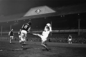 00435 Prints: Aston Villa attempt on goal during the during the League Cup second leg semi final match