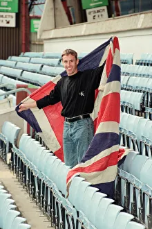 01006 Prints: Aston Villa football player Gareth Southgate celebrates his England call up