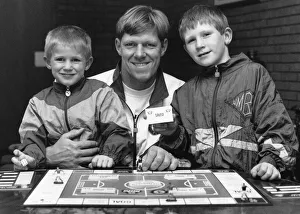 Sons Prints: Aston Villa goalkeeper Nigel Spink with his sons Aaron and Byron with the new Aston Villa