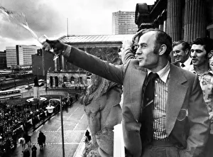Former Prints: Aston Villa Manager Ron Saunders celebrating Aston Villa winning the League Cup Final