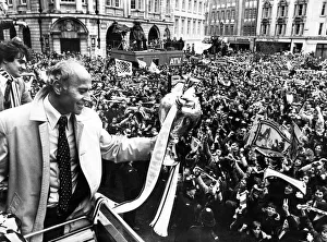 Former Prints: Aston Villa Manager Ron Saunders with the League Championship Trophy