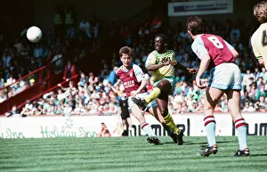 Aston Villa v Norwich City, league match at Villa Park April 1990