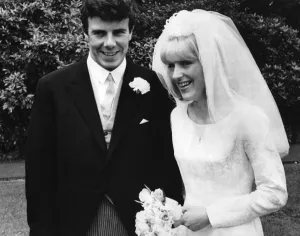 Young Couple Prints: Aston Villas Scottish full-back Charlie Aitken and his bride