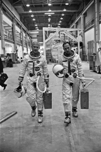 01308 Prints: Astronauts Edwin Eugene Buzz Aldrin (Left) and Theodore Cordy Ted Freeman (Right